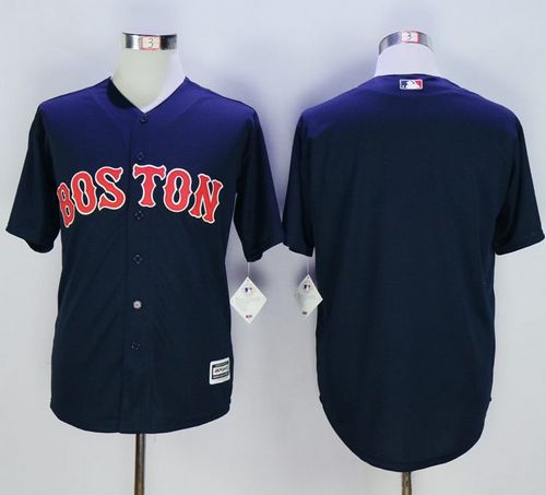 Red Sox Blank Navy Blue New Cool Base Stitched MLB Jersey - Click Image to Close